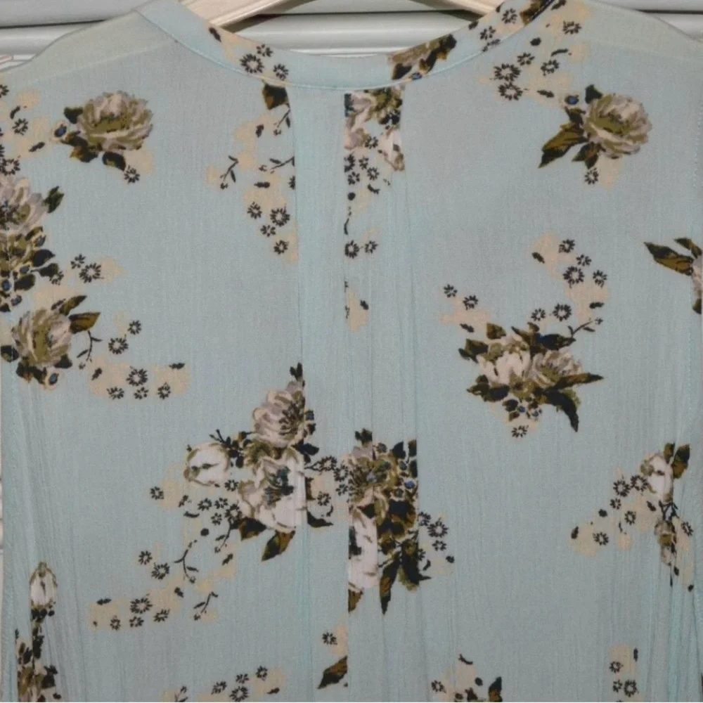 💞Price Drop! Free People Blue Green Swing Floral Tunic Short Casual Dress - MED - Picture 6 of 9